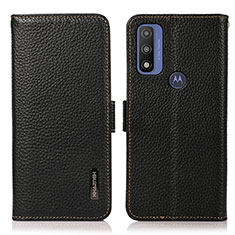 Coque Portefeuille Livre Cuir Etui Clapet B03H pour Motorola Moto G Pure Noir
