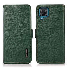 Coque Portefeuille Livre Cuir Etui Clapet B03H pour Samsung Galaxy A12 Vert