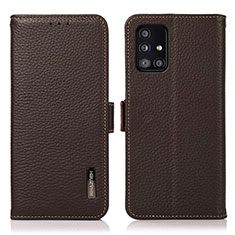 Coque Portefeuille Livre Cuir Etui Clapet B03H pour Samsung Galaxy A51 4G Marron