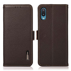 Coque Portefeuille Livre Cuir Etui Clapet B03H pour Samsung Galaxy M02 Marron