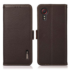 Coque Portefeuille Livre Cuir Etui Clapet B03H pour Samsung Galaxy XCover 5 SM-G525F Marron