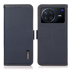 Coque Portefeuille Livre Cuir Etui Clapet B03H pour Vivo X Note Bleu