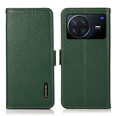 Coque Portefeuille Livre Cuir Etui Clapet B03H pour Vivo X Note Vert