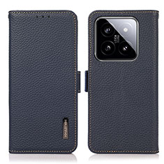 Coque Portefeuille Livre Cuir Etui Clapet B03H pour Xiaomi Mi 14 Pro 5G Bleu