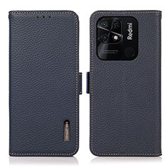 Coque Portefeuille Livre Cuir Etui Clapet B03H pour Xiaomi Redmi 10 India Bleu