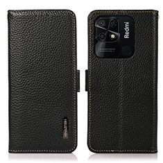 Coque Portefeuille Livre Cuir Etui Clapet B03H pour Xiaomi Redmi 10 India Noir