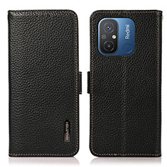 Coque Portefeuille Livre Cuir Etui Clapet B03H pour Xiaomi Redmi 12C 4G Noir
