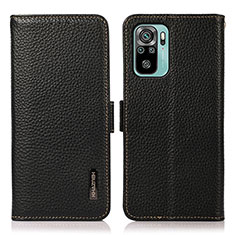 Coque Portefeuille Livre Cuir Etui Clapet B03H pour Xiaomi Redmi Note 10 4G Noir