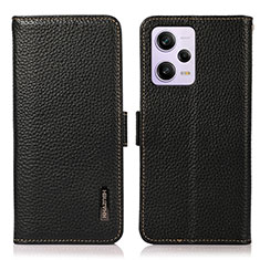 Coque Portefeuille Livre Cuir Etui Clapet B03H pour Xiaomi Redmi Note 12 Pro 5G Noir