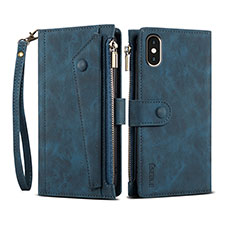 Coque Portefeuille Livre Cuir Etui Clapet B03S pour Samsung Galaxy A42 5G Bleu