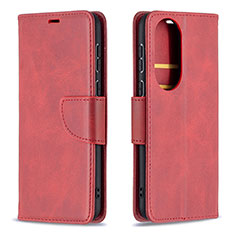 Coque Portefeuille Livre Cuir Etui Clapet B04F pour Huawei P50 Pro Rouge