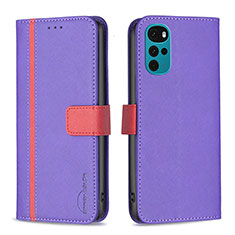 Coque Portefeuille Livre Cuir Etui Clapet B04F pour Motorola Moto G22 Violet