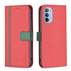 Coque Portefeuille Livre Cuir Etui Clapet B04F pour Motorola Moto G31 Rouge
