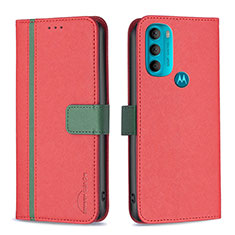 Coque Portefeuille Livre Cuir Etui Clapet B04F pour Motorola Moto G71 5G Rouge