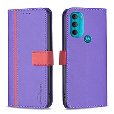 Coque Portefeuille Livre Cuir Etui Clapet B04F pour Motorola Moto G71 5G Violet