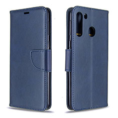 Coque Portefeuille Livre Cuir Etui Clapet B04F pour Samsung Galaxy A21 Bleu
