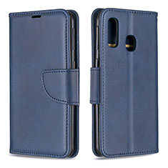 Coque Portefeuille Livre Cuir Etui Clapet B04F pour Samsung Galaxy A40 Bleu