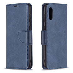 Coque Portefeuille Livre Cuir Etui Clapet B04F pour Samsung Galaxy M02 Bleu