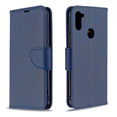 Coque Portefeuille Livre Cuir Etui Clapet B04F pour Samsung Galaxy M11 Bleu