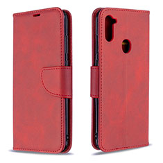 Coque Portefeuille Livre Cuir Etui Clapet B04F pour Samsung Galaxy M11 Rouge