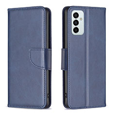 Coque Portefeuille Livre Cuir Etui Clapet B04F pour Samsung Galaxy M23 5G Bleu