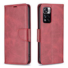 Coque Portefeuille Livre Cuir Etui Clapet B04F pour Xiaomi Mi 11i 5G (2022) Rouge