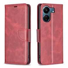 Coque Portefeuille Livre Cuir Etui Clapet B04F pour Xiaomi Redmi 13C Rouge