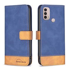 Coque Portefeuille Livre Cuir Etui Clapet B05F pour Motorola Moto E20 Bleu