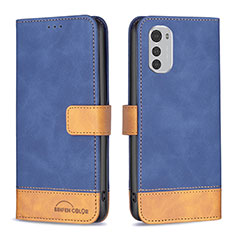 Coque Portefeuille Livre Cuir Etui Clapet B05F pour Motorola Moto E32 Bleu