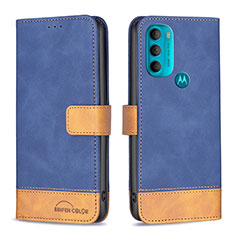 Coque Portefeuille Livre Cuir Etui Clapet B05F pour Motorola Moto G71 5G Bleu