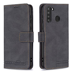 Coque Portefeuille Livre Cuir Etui Clapet B05F pour Samsung Galaxy A21 Noir