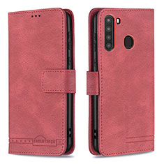 Coque Portefeuille Livre Cuir Etui Clapet B05F pour Samsung Galaxy A21 Rouge