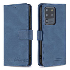 Coque Portefeuille Livre Cuir Etui Clapet B05F pour Samsung Galaxy S20 Ultra Bleu