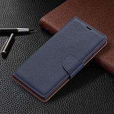 Coque Portefeuille Livre Cuir Etui Clapet B05F pour Samsung Galaxy S21 Ultra 5G Bleu