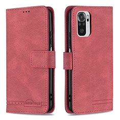 Coque Portefeuille Livre Cuir Etui Clapet B05F pour Xiaomi Poco M5S Rouge