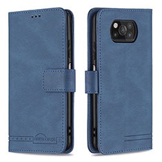 Coque Portefeuille Livre Cuir Etui Clapet B05F pour Xiaomi Poco X3 NFC Bleu