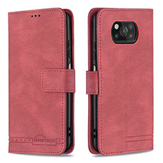 Coque Portefeuille Livre Cuir Etui Clapet B05F pour Xiaomi Poco X3 NFC Rouge