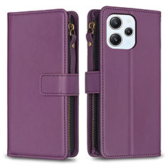 Coque Portefeuille Livre Cuir Etui Clapet B05F pour Xiaomi Redmi 12 4G Violet