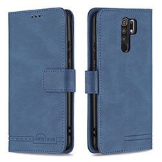 Coque Portefeuille Livre Cuir Etui Clapet B05F pour Xiaomi Redmi 9 Bleu