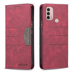 Coque Portefeuille Livre Cuir Etui Clapet B06F pour Motorola Moto E20 Rouge
