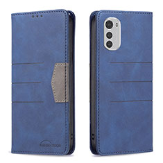 Coque Portefeuille Livre Cuir Etui Clapet B06F pour Motorola Moto E32 Bleu
