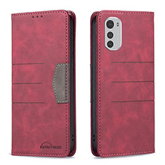 Coque Portefeuille Livre Cuir Etui Clapet B06F pour Motorola Moto E32s Rouge