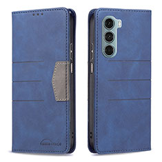 Coque Portefeuille Livre Cuir Etui Clapet B06F pour Motorola Moto G200 5G Bleu