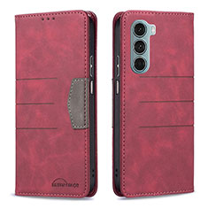 Coque Portefeuille Livre Cuir Etui Clapet B06F pour Motorola Moto G200 5G Rouge