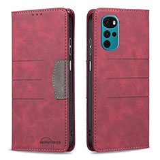 Coque Portefeuille Livre Cuir Etui Clapet B06F pour Motorola Moto G22 Rouge