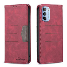 Coque Portefeuille Livre Cuir Etui Clapet B06F pour Motorola Moto G31 Rouge
