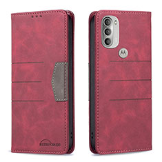 Coque Portefeuille Livre Cuir Etui Clapet B06F pour Motorola Moto G51 5G Rouge