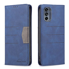 Coque Portefeuille Livre Cuir Etui Clapet B06F pour Motorola Moto G62 5G Bleu
