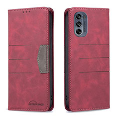 Coque Portefeuille Livre Cuir Etui Clapet B06F pour Motorola Moto G62 5G Rouge