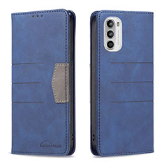 Coque Portefeuille Livre Cuir Etui Clapet B06F pour Motorola Moto G71s 5G Bleu